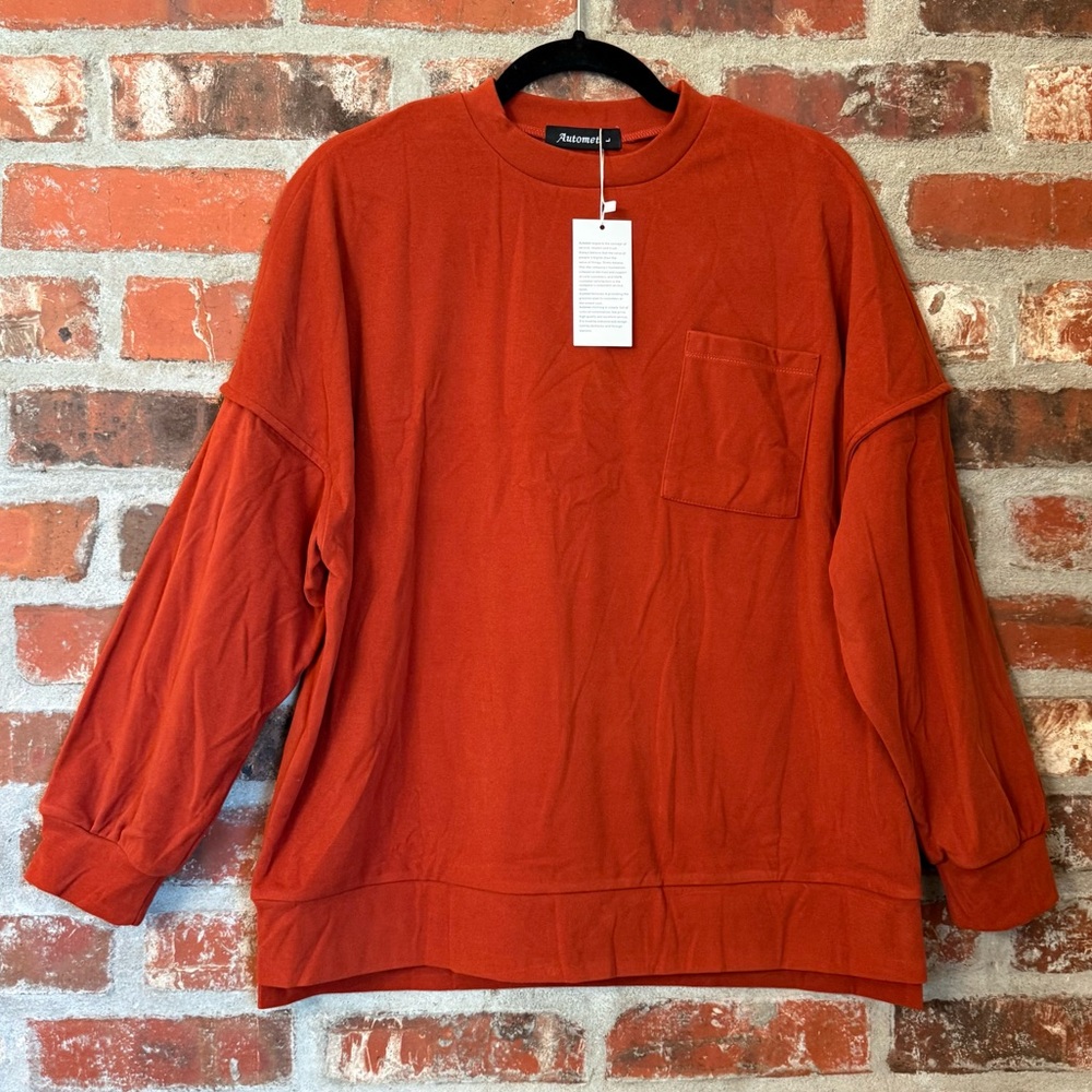 Plaid & Plain Women's Rust Sweatshirt